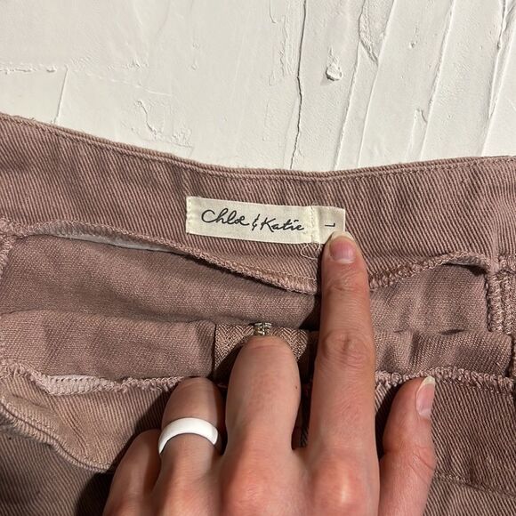 Mini Skirt Zip Up Front Women's Size Large Tan Skirt - Picture 3 of 3